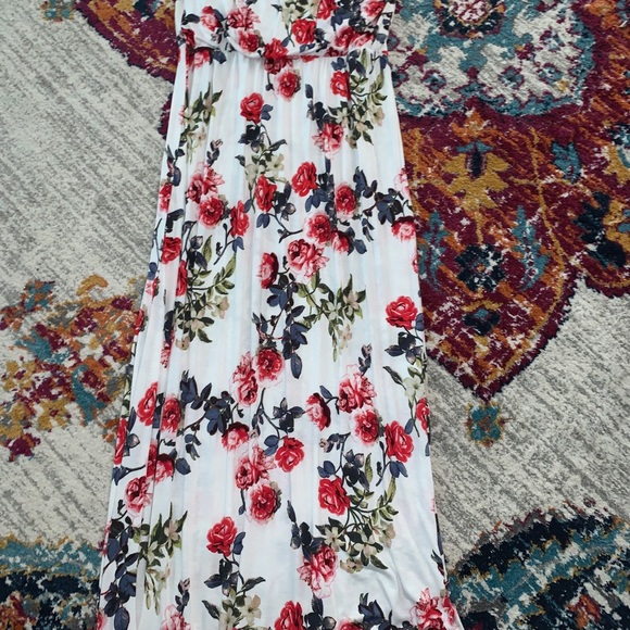 💛Strapless Floral Maxi Dress - Picture 6 of 7